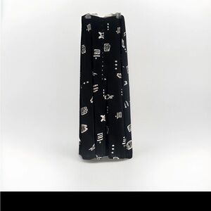 Vintage EZ Town Hypnotic Fish Themed Women’s Black White Long Skirt Made In USA